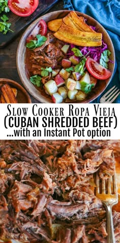 slow cooker ropa vela cuban shredded beef with an instant pot option