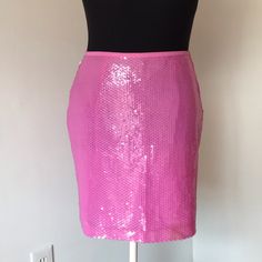 Carole Little Silk Sequence Vintage Legally Blonde, Barbie Pink, Y2k Style Skirt. Side Zipper. New With Tags. Size 10. Small Little Stain On Back Of Waistband. Y2k Style Mini Skirt For Party, Pink Party Skirt Lined, Pink Party Bottoms With Lined Skirt, Pink Skirt For Night Out During Party Season, Pink Fitted Mini Skirt For Party, Pink Fitted Mini Skirt For Party Season, Pink Fitted Sequin Skirt, Pink Party Skirt With Lining, Fitted Mini Skirt For Disco