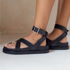 These Are Super Cute And Perfect For The Summer. They Just Didn’t Fit My Vibe. Sustainable Leather, Womens Summer Shoes, Black Leather Sandals, Hand In Hand, Sandals Summer, Ankle Strap Sandals, Black Heels, Strap Sandals, Summer Shoes