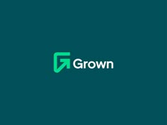 the logo for grown is shown on a dark green background