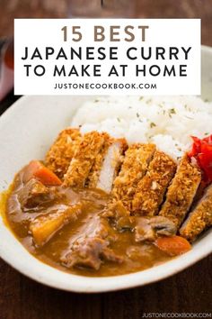 the best japanese curry to make at home with rice and vegetables in a white bowl