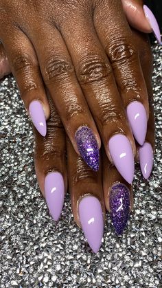 Baddie Almond Nails, Purple And Silver Nails, Purple Nail Art Designs, Purple Gel Nails, Blue And Silver Nails, Skull Nails, Purple Nail Art, Purple Acrylic Nails, Colors Of Fall