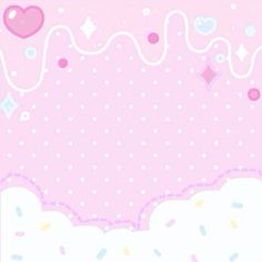 a pink background with hearts, stars and sprinkles