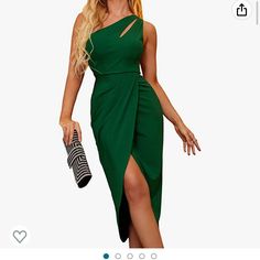 Sexy Green Cocktail Dress! Brand New With Tags. Bought For A Wedding And Never Used. Comes With Matching Green Tie Set For Your So. Emerald Green And Gold Cocktail Dress, Bodycon Dress Formal, Summer Formal, 파티 드레스, Formal Cocktail Dress, Ruched Midi Dress, Midi Dress Party, Korean Dress, Midi Dress Bodycon