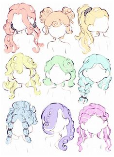 Art Base Hair, Hair Styles Art Reference, Hair Art Reference, Hair Ideas Drawing, Oc Hair Ideas, Hair Drawing Reference, Hairstyles Drawing, Hair References, Body Type Drawing