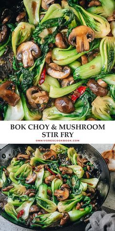 An easy bok choy mushroom stir fry that can be whipped together quickly for a speedy weekday dinner. The tender mushrooms and crisp bok choy are brought together with a gingery garlicky brown sauce, which tastes comforting and satisfying. Serve it as a side or a main course over steamed rice. {Vegan, Gluten-Free Adaptable} Mushroom Stir Fry, Veggie Snacks, Weekday Dinner, Brown Sauce, God Mat, Think Food, Steamed Rice, Asian Cooking