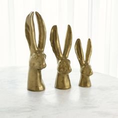 Rabbit, Reactive Matte Gold-Accessories-High Fashion Home Gold Rabbit, Golden Rabbit, Large Rabbits, Rabbit Sculpture, Sea Cliff, Rabbit Figurine, Global Views, Golden Globe Award, High Fashion Home