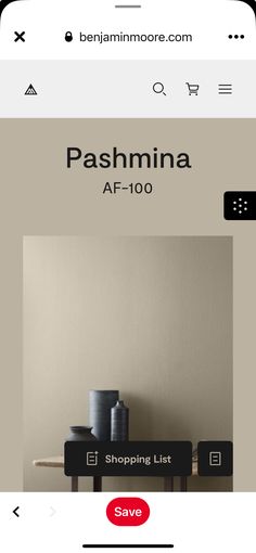 the shop page on an iphone showing shopping list for furniture and home decor items, including vases