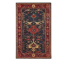 Channing Persian-Style Hand Tufted Wool Rug - Indigo #potterybarn Mellow Colors, Carpet Trends, Synthetic Rugs, Artisan Rugs, Antique Persian Rug, Grey Carpet