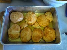 some food is sitting in a pan on the table