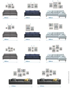 the different types of couches are shown in this diagram