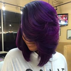 ®®®® Hair Colorful, Hairstyle Gallery, Relaxed Hair, Love Hair, Hair Dos, Purple Hair, Gorgeous Hair, Bobs Haircuts