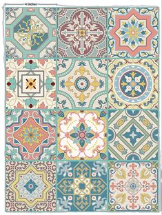 an assortment of colorful tile designs