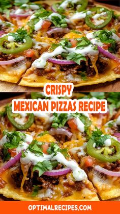 Craving a quick and flavorful meal? These Crispy Mexican Pizzas are the perfect fusion of Mexican and pizza goodness! Loaded with seasoned meat, melty cheese, and fresh toppings, this easy recipe is ready in just 30 minutes. Perfect for busy weeknights or a fun twist on taco night! Save this pin now to spice up your dinner routine with a meal everyone will love. 🌮🍕 #MexicanPizza #EasyRecipes #FusionFood #QuickDinners #TacoTuesday #FamilyMeals #Yummy Mexican Fusion Recipes, Mexican Pizzas, Pizzas Recipe, Homemade Salsa Verde, Pasta Ideas, Mexican Pasta, Mexican Pork