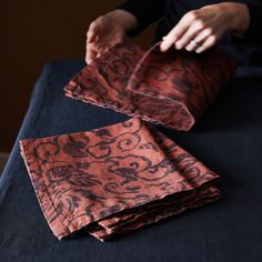 There’s a reason these prints are so timeless: It draws on late 19th-century Japanese paper impressions, which themselves were inspired by Indian sarasa textiles. Italian linen and cotton give them a soft and luxe feel that’ll last through many, many washes. Machine washable. 55% Italian linen and 45% cotton. Inspired by 19th-century Japanese paper impression and Indian sarasa textiles. Autumn Sonata Table Linens - Napkins, Set of 4, Marianne Autumn Sonata, Imperfect Art, Japanese Paper, Food 52, Linen Napkins, Napkins Set, Table Linens, 19th Century, Napkins