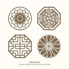 Korean Pattern Vector Art, Icons, and Graphics for Free Download Traditional Pattern Design, Shapes Background, Korean Design, Traditional Pattern, Geometric Circle, Circular Pattern