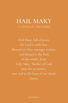 Hail Mary Catholic prayer Prayer Aesthetic, Grow Closer To God, Hail Mary Prayer