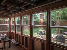 the inside of a house with lots of windows