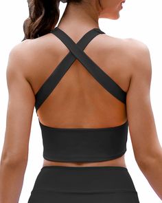 PRICES MAY VARY. Cross Back Sports Bras For Women High Support：The criss cross back design is the most attractive feature of this strappy sports bra. Matched with a wide shoulder strap design, this womens supportive sports bras provides excellent support and stability during exercise. Longline Sports Bras For Teens Girls: Workout tops gym for working out.The longline design of the chest provides you with full coverage in this womens athletic crop tops, suitable for medium to high impact sports. Built In Bra Crop Top, Neck Workout, Athletic Tops Women, High Support Bra, Yoga Bra Tops, Athletic Wear Womens, Athletic Crop Top, Running Sports Bra, Womens Workout