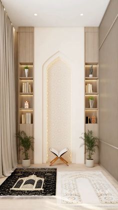 Salah Area At Home, Namaaz Room Design, Mihrab Design Modern, Musholla Design Room Ideas, Namaz Room Ideas In House, Musholla Design