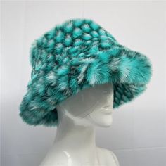 43076129620015 Winter Blue Bucket Hat, Rave Hat, Rave Hats, Y2k Hat, Hat Y2k, Faux Fur Bucket Hat, Fur Bucket, Fur Bucket Hat, Y2k Girls