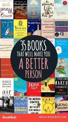 the cover of 35 books that will make you a better person, with text overlay