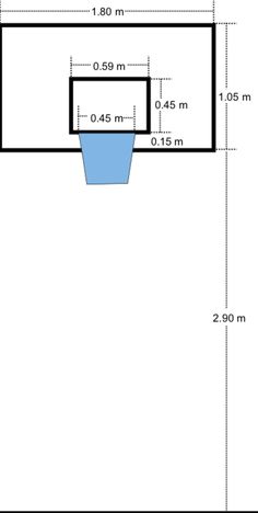 the floor plan for a bathroom with an area to sit on, and a toilet in it