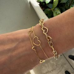 Feel the love with our Heart Link Bracelet! Even the clasp is in a heart shape. We love how subtle the hearts are. 14k Yellow Gold 7" in length Heart shape lobster clasp LSC Wine Ring, Ring Bracelet Chain, Woven Bracelets, Gemstone Bracelets, Chain Ring, Ring Bracelet, Pearl Bracelet, Heart Shape, A Heart