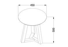 a drawing of a stool with measurements