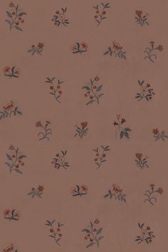 an image of a wallpaper with flowers and leaves on the back half of it