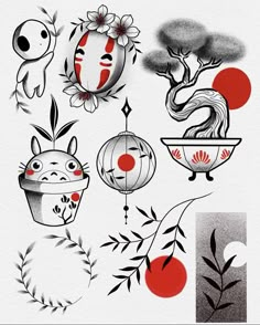 Tatuaje Studio Ghibli, Studio Ghibli Tattoo, Traditional Tattoo Inspiration, Ghibli Tattoo, Japan Tattoo Design, Asian Tattoos