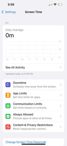 an iphone screen showing the time and settings for different devices, including one on each side