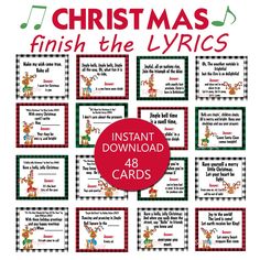 christmas printables for the lyrics with music notes and pictures on them