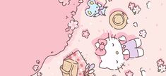 an image of hello kitty wallpaper in pink