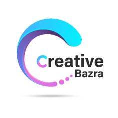 the creative logo for creative bazza, which is designed to look like an abstract circular shape