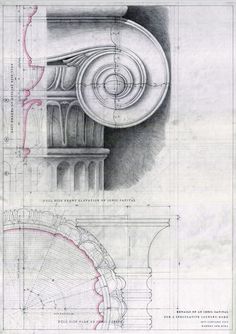 an architectural drawing shows the details of a column