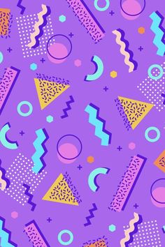 an abstract purple background with colorful shapes