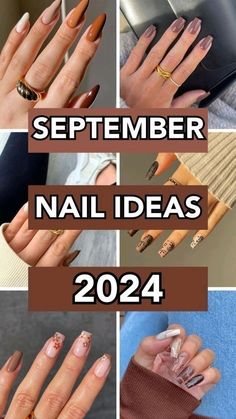 Nails September Colors, Nail Ideas Sept 2024, August September Nails 2024, Sept 2024 Nails, Sept Nails Colors, Nails Inspiration September, Trendy Nails Autumn 2024, September 2024 Nail Trends, Short Nails September