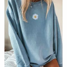 Brand New!! An Adorable Pullover With A Corduroy Textured Appearance. 90% Polyester 10% Spandex. Round Neck Long Sleeve Top, Basic Blouses, Fashion Hoodies, Trendy Fashion Outfits, Womens Crewneck, Basic Long Sleeve, Modern Round, Loose Blouse, Round Neck Tops