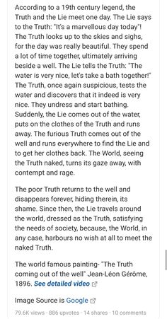 an article about the truth about true lies and true lies on google's search engine