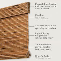 the parts of a bamboo window covering