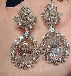 Huge Diamond Jewelry, Gorgeous Earrings Sparkle, Fancy Diamond Earrings Beautiful, Wedding Earrings Diamond, Dangle Earrings Wedding, Kay Jewelry, Handmade Jewelry Earrings, Earrings Diamond, Cz Jewelry