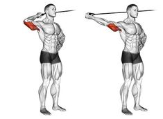 an image of a man doing exercises with barbells on his shoulders and chest