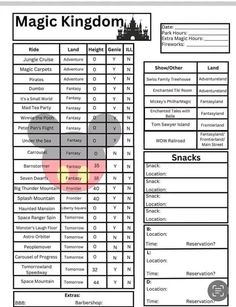 the magic kingdom worksheet is shown in black and white, with an apple on it