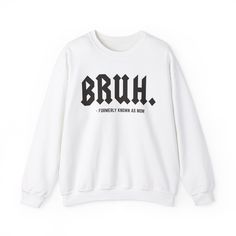 Bruh Formerly Known As Mom Sweatshirt, Mom Mommy Bruh, Christmas mom sweatshirt, Bruh Mom Shirt, Sarcastic Mom sweatshirt 💫Ideal for any situation, a unisex heavy blend crewneck sweatshirt is pure comfort. 💫 Made with a medium-heavy fabric blend of 50% cotton and 50% polyester, this sweatshirt feels cozy and is the perfect choice for those colder months. 💫 Made using 100% ethically grown US cotton. Gildan is also a proud member of the US Cotton Trust Protocol ensuring ethical and sustainable Mom Mommy Bruh, Christmas Mom, Mom Sweatshirt, Environmental Impact, Mom Shirt, Mom Shirts, Heavy Fabric, Crewneck Sweatshirt, Crew Neck Sweatshirt