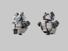 two legos made to look like the same robot