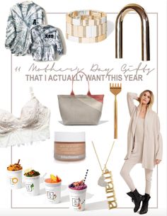 a woman wearing white clothing and accessories with text overlay that reads, i'm mother's pray gift that i actually want this year