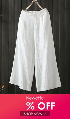 Celana Fashion, Moda Denim, Mode Hippie, White Linen Pants, High Rise Style, Cotton Linen Pants, Mode Abaya, Cropped Wide Leg Pants, Linen Crops