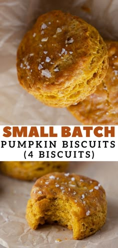 small batch pumpkin biscuits with white sugar on top