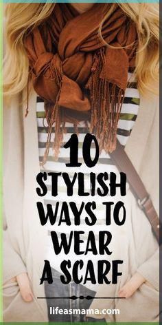 Scarves are fun no matter what season it is! Check out our cool list of 10 ways to wear a scarf--some of these even we didn't know at first! Wearing A Scarf, Tie Scarves, Tie A Scarf, Mode Tips, Scarf Ideas, Ways To Wear A Scarf, Wear A Scarf, How To Wear A Scarf, To Wear